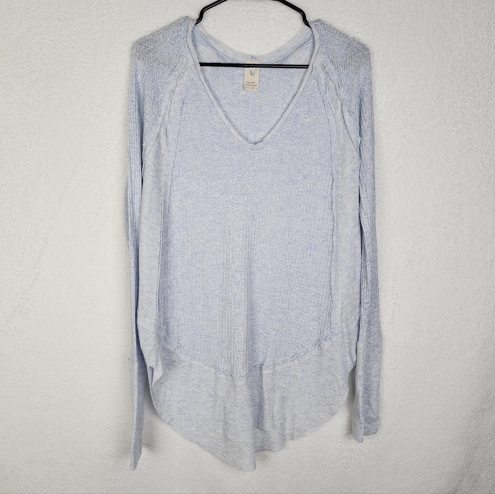 WE THE FREE Catalina Waffle Knit Long Sleeve Thermal V Neck Top M